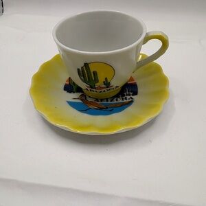 Vintage Arizona Miniature Cup & Saucer Set Souvenir Japan